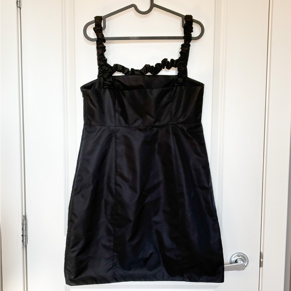 GANNI Nylon Mini Dress Ruched Straps Size 38 - Picture 6 of 8